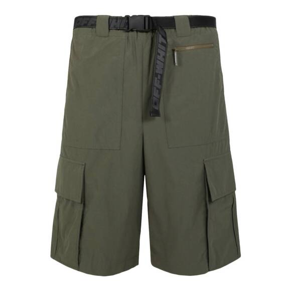 NEW OFF-WHITE men's industrial belt cargo shorts in green